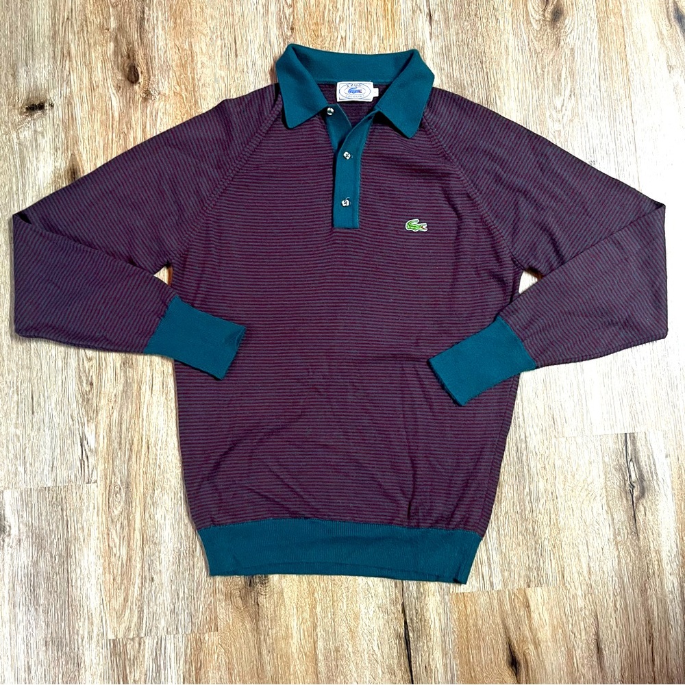 Izod Lacoste polo collared sweater buttoned size M
